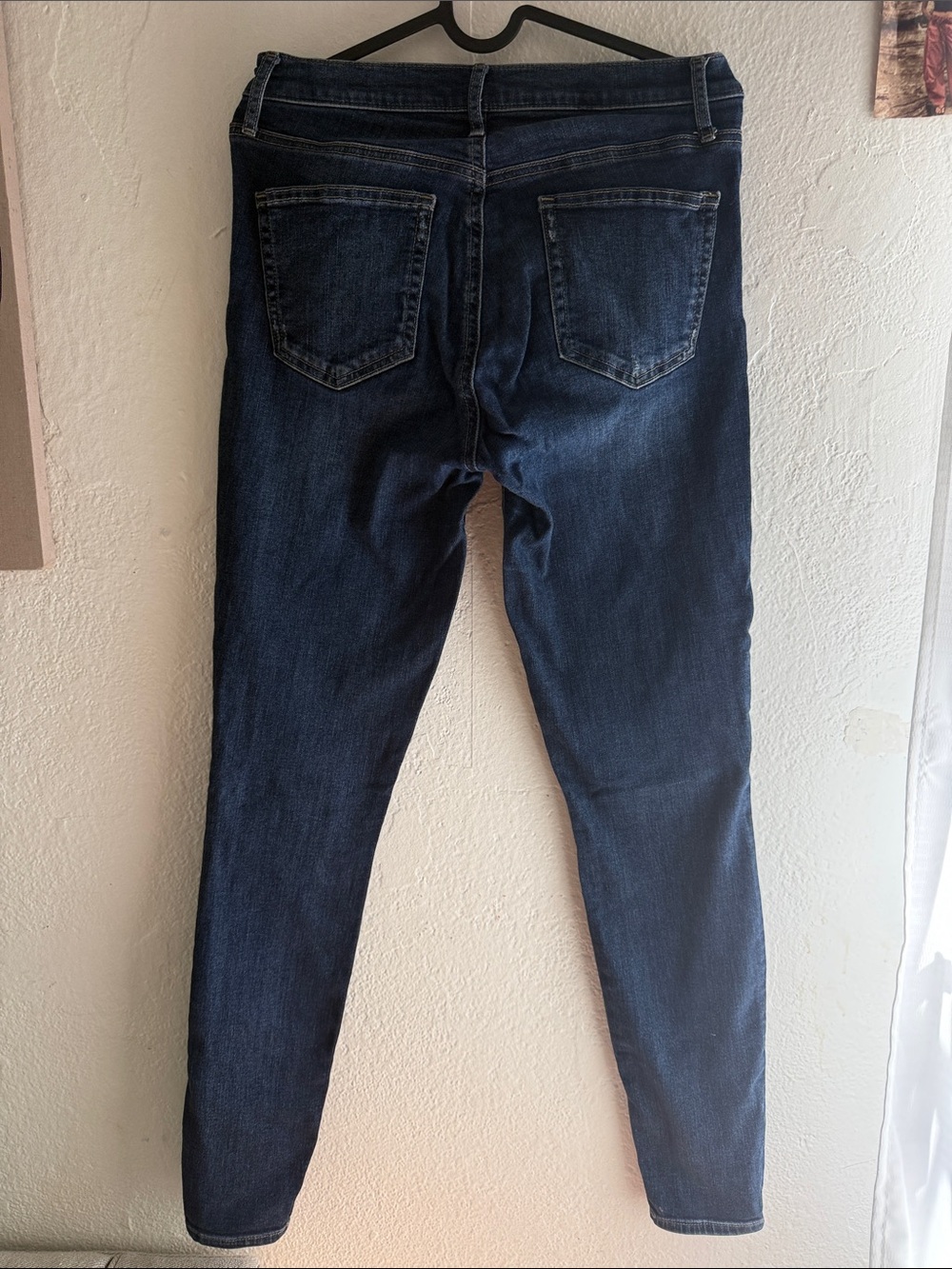 Dark Indigo Distressed Skinny Jeans for Women 29x30 - Picture 3 of 3